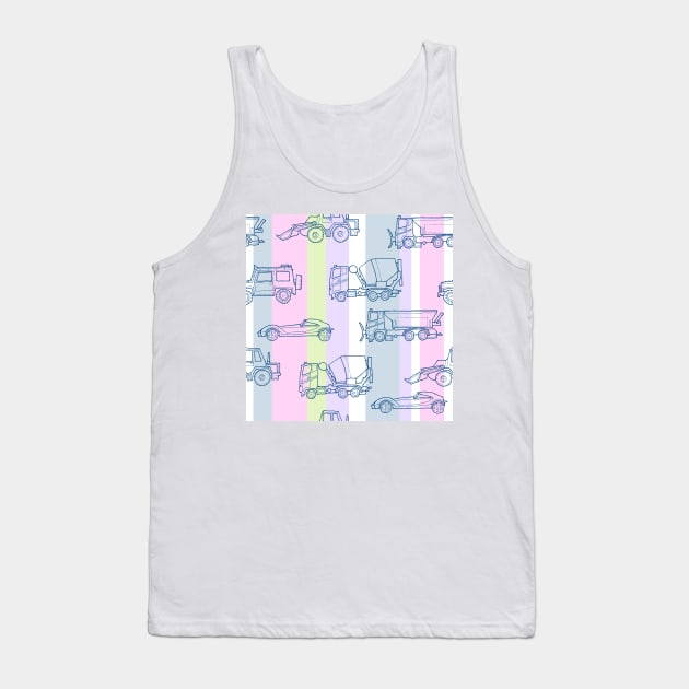 Vehicles pink purple pale green pastel colors Tank Top by kobyakov